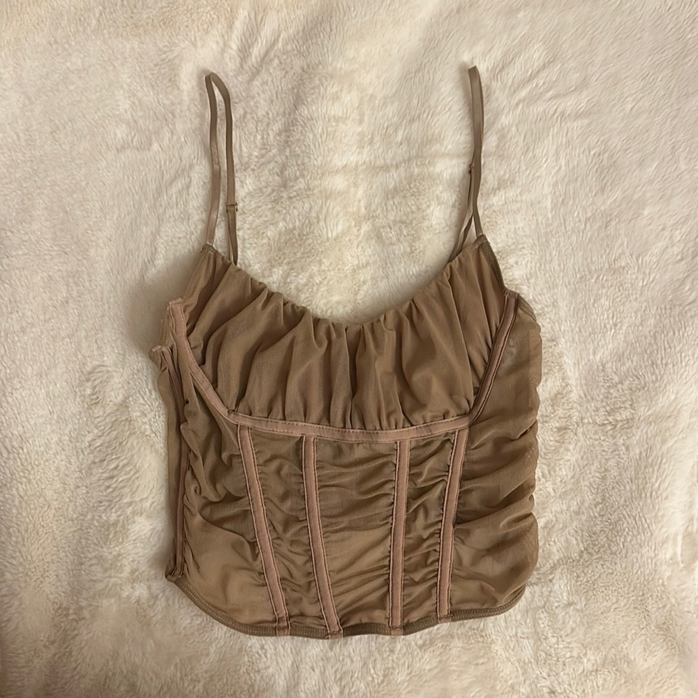 Tan Corset bustier top